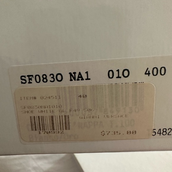 White versace pumps with gold studs - Picture 3 of 5